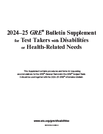 2025 to 2026 GRE Bulletin Supplement