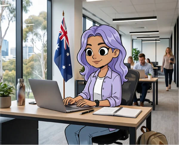 Animated image with an Australia flag