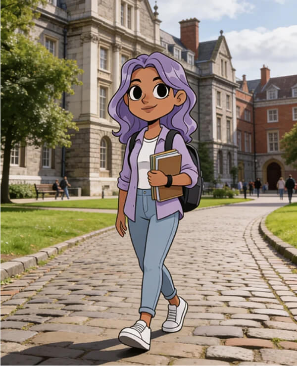 Animated image holding book