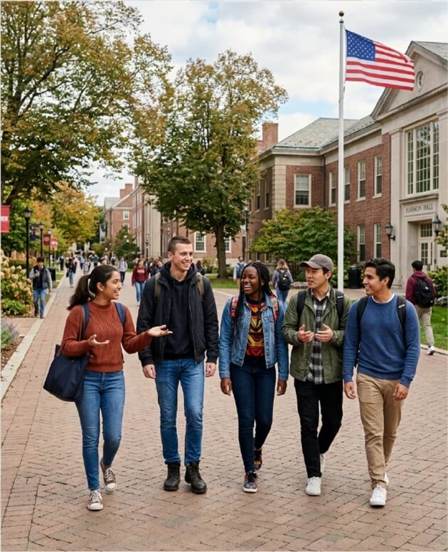 Students walking