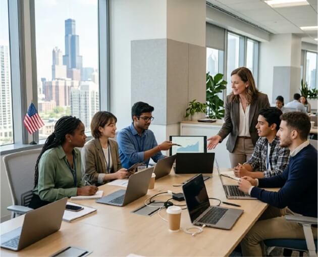 Group of people discussing